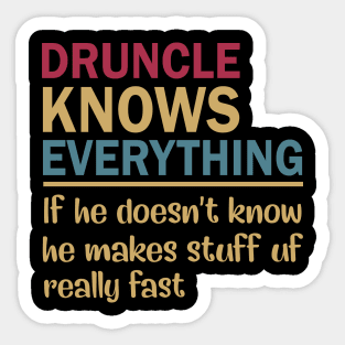 Vintage Druncle Know Everything Gift For Father's Day Sticker